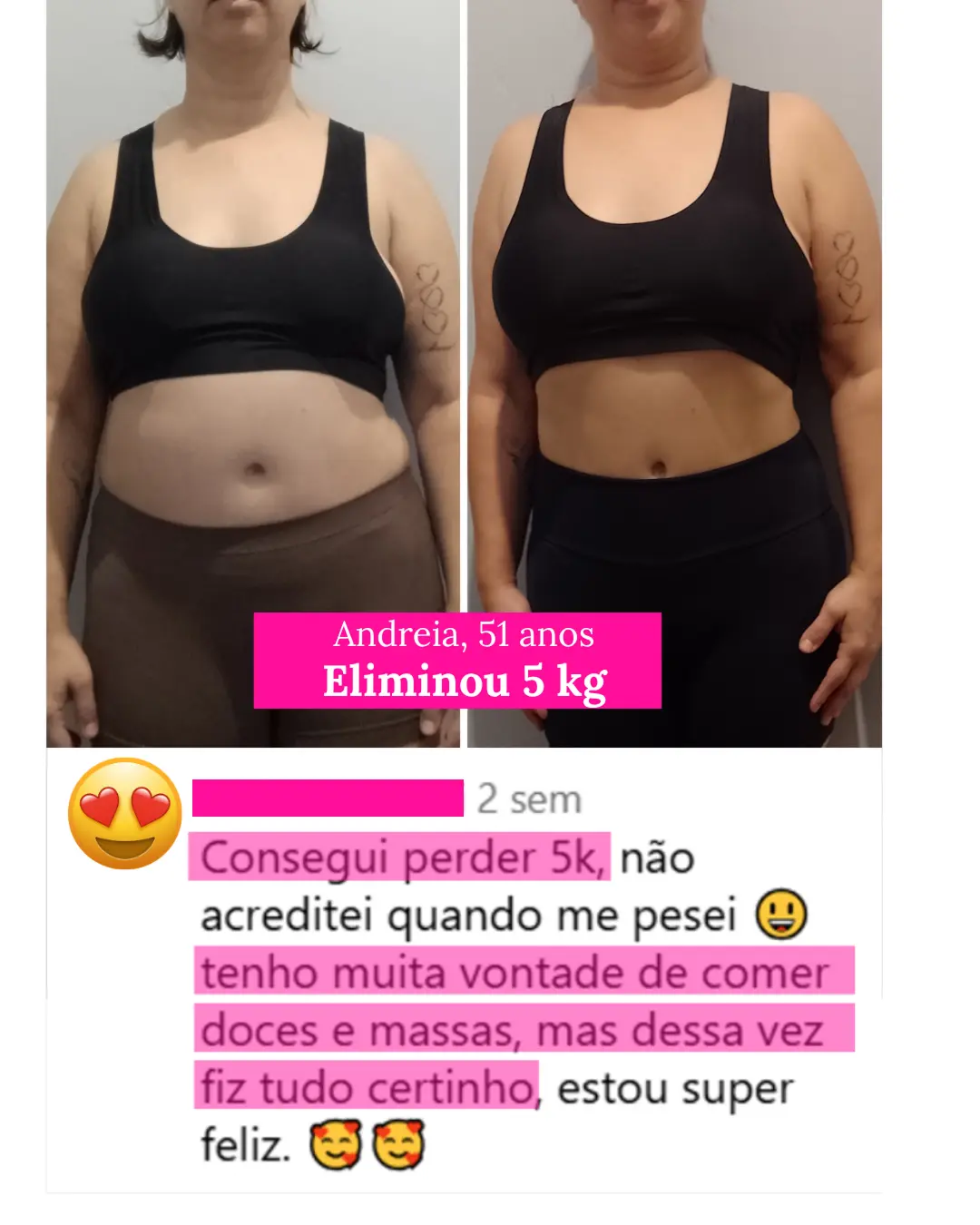 Resultado de aluna da Imersão Renascer Magra