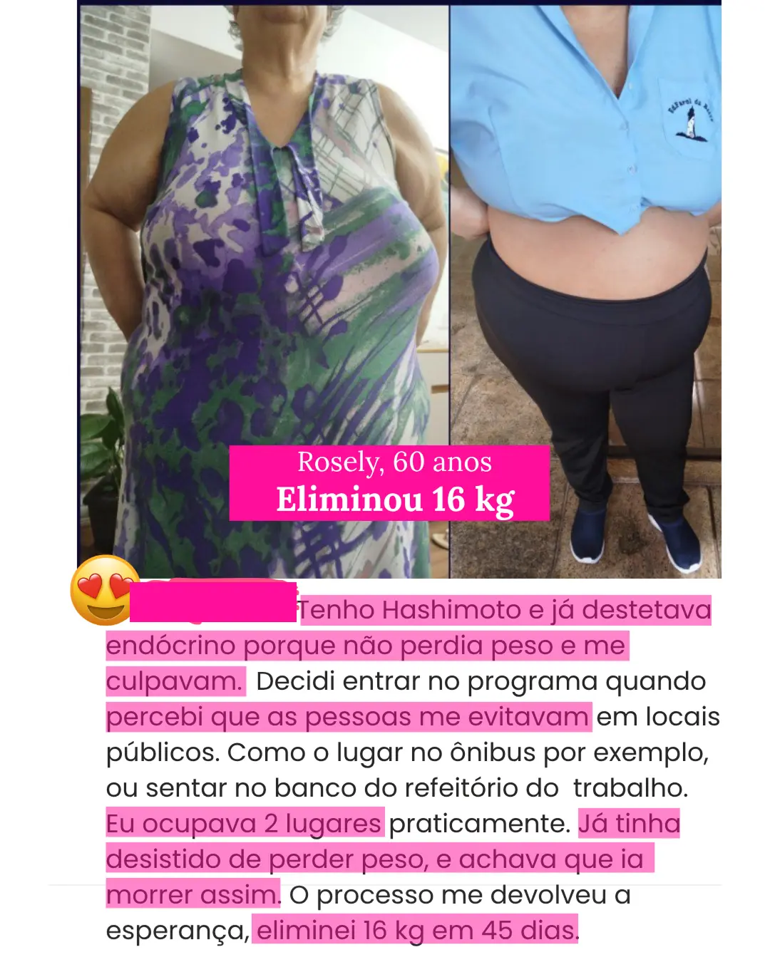 Resultado de aluna da Imersão Renascer Magra